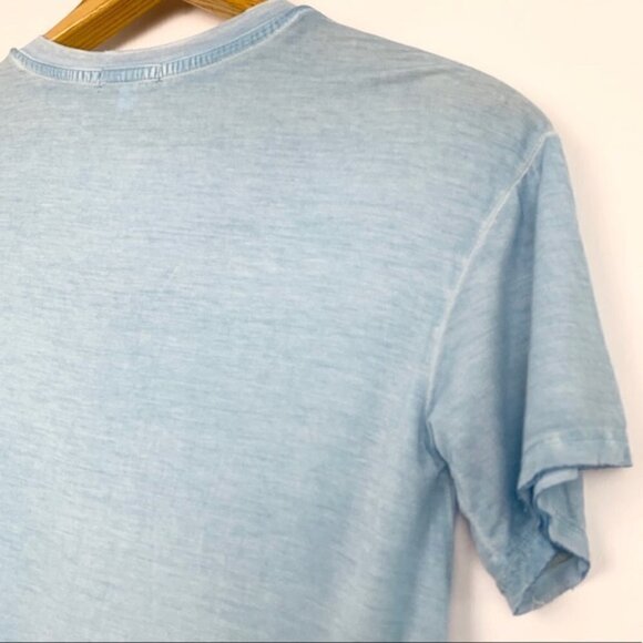 Abound Casual Nordstrom V Neck High Low Shirt Raw Hem Light Blue - Picture 8 of 9
